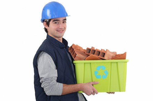 Recycling and rubbish removal in a London street