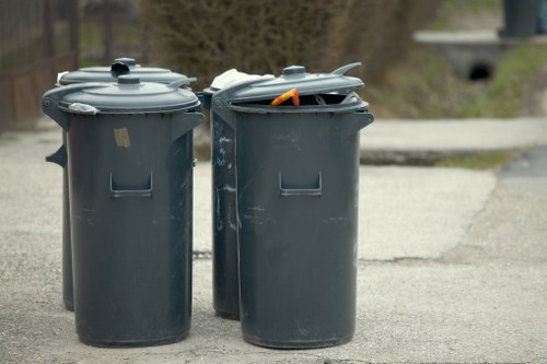 Sorted materials prepared for recycling during London waste clearance