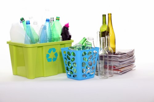 Office furniture and mixed bulky items prepared for collection