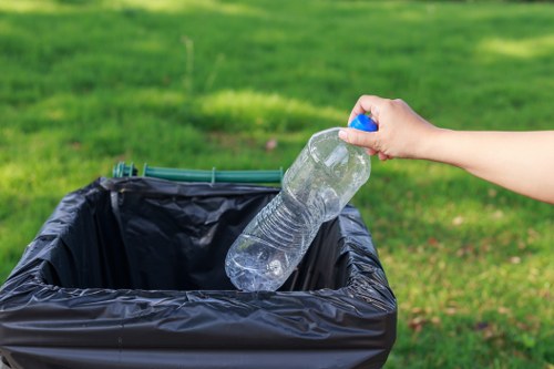 Waste sorting and clearance process with bags and household items